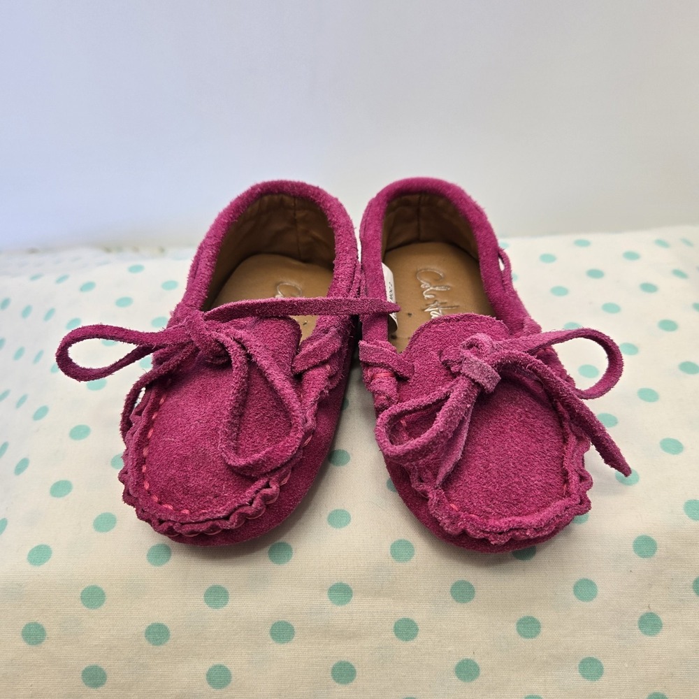 Cole Haan Infant Shoes Grant Driver Moccasins Electric Pink Suede 0-3 Months